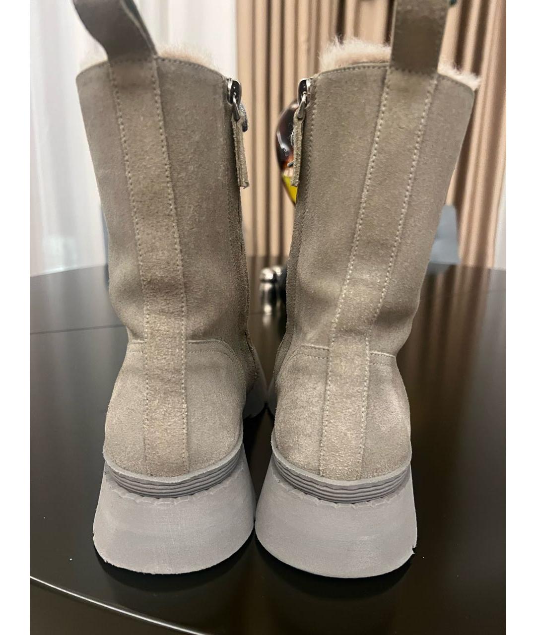 BRUNELLO CUCINELLI Серые замшевые ботинки, фото 3
