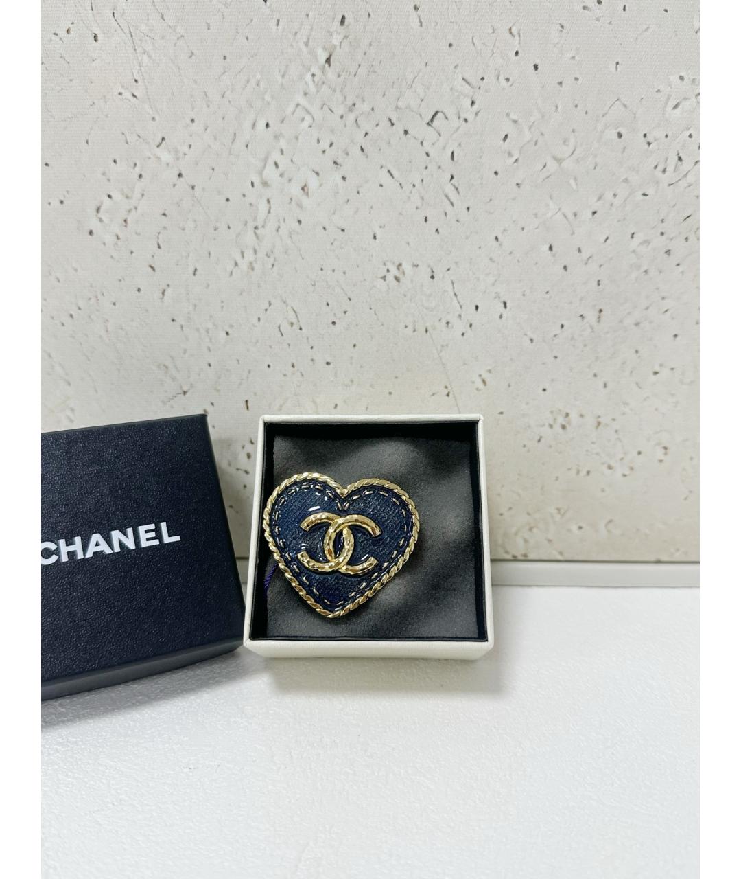 CHANEL Темно-синяя металлическая булавка / брошь, фото 5