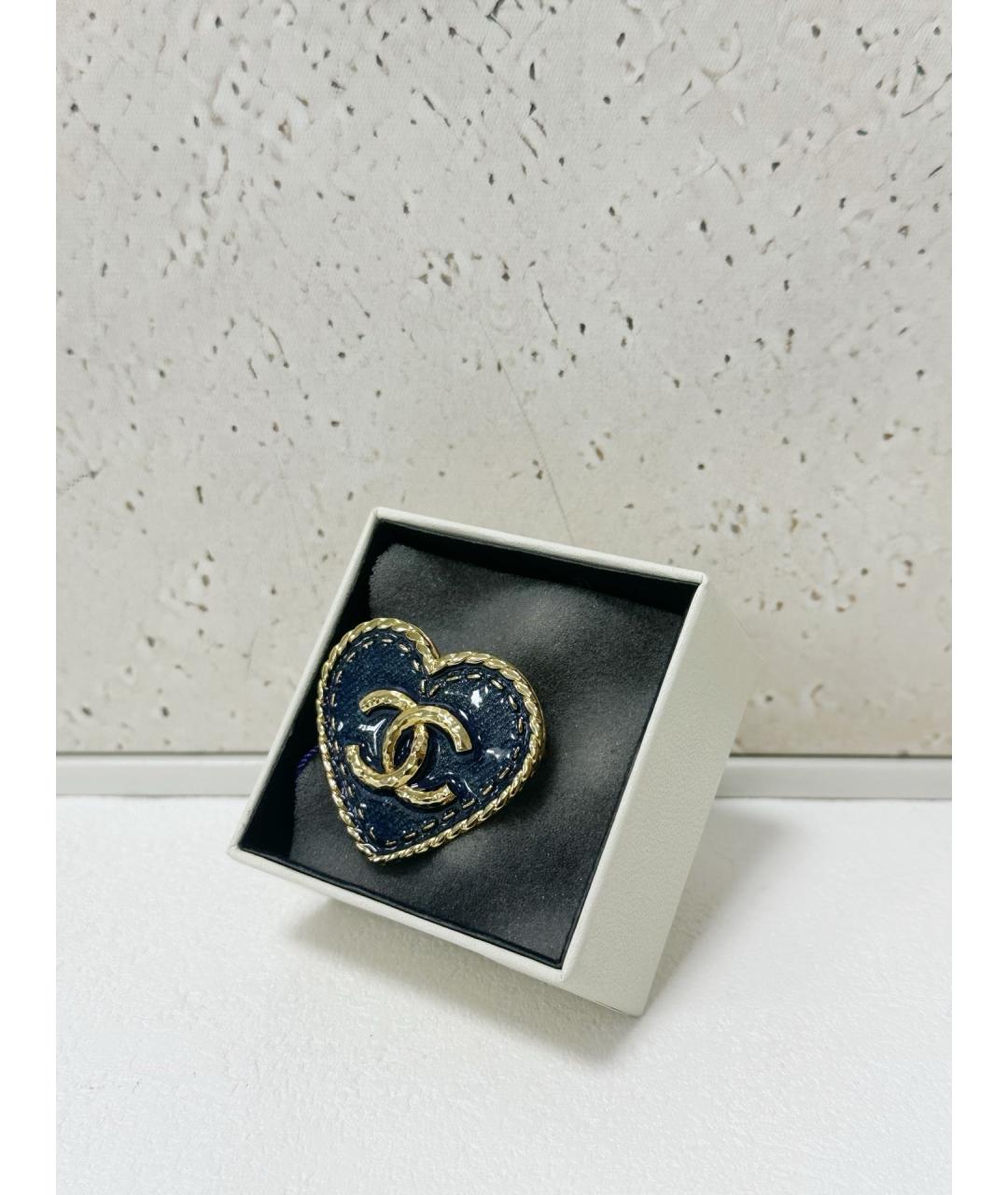 CHANEL Темно-синяя металлическая булавка / брошь, фото 3