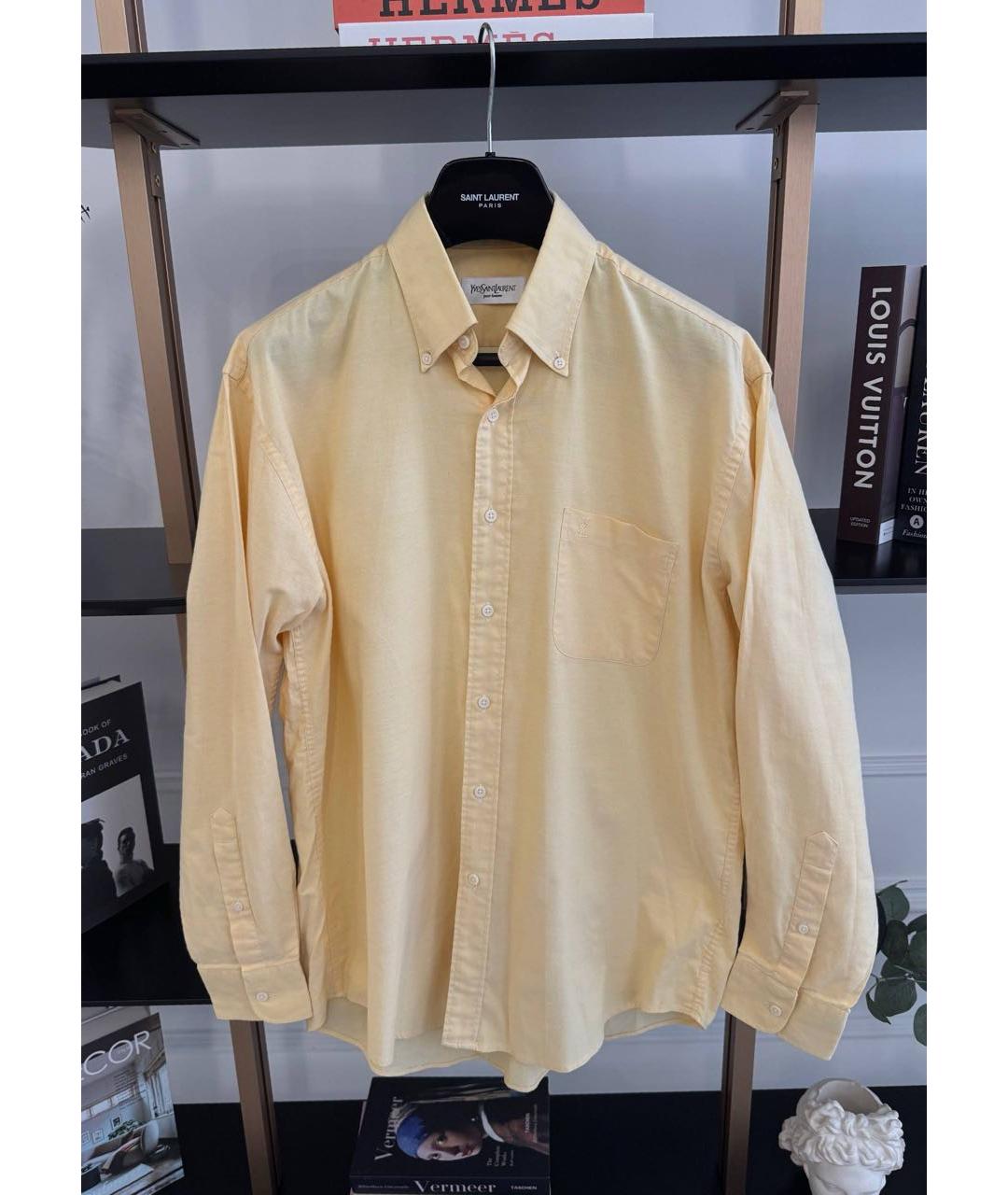 SAINT LAURENT Желтая хлопковая рубашка, фото 6