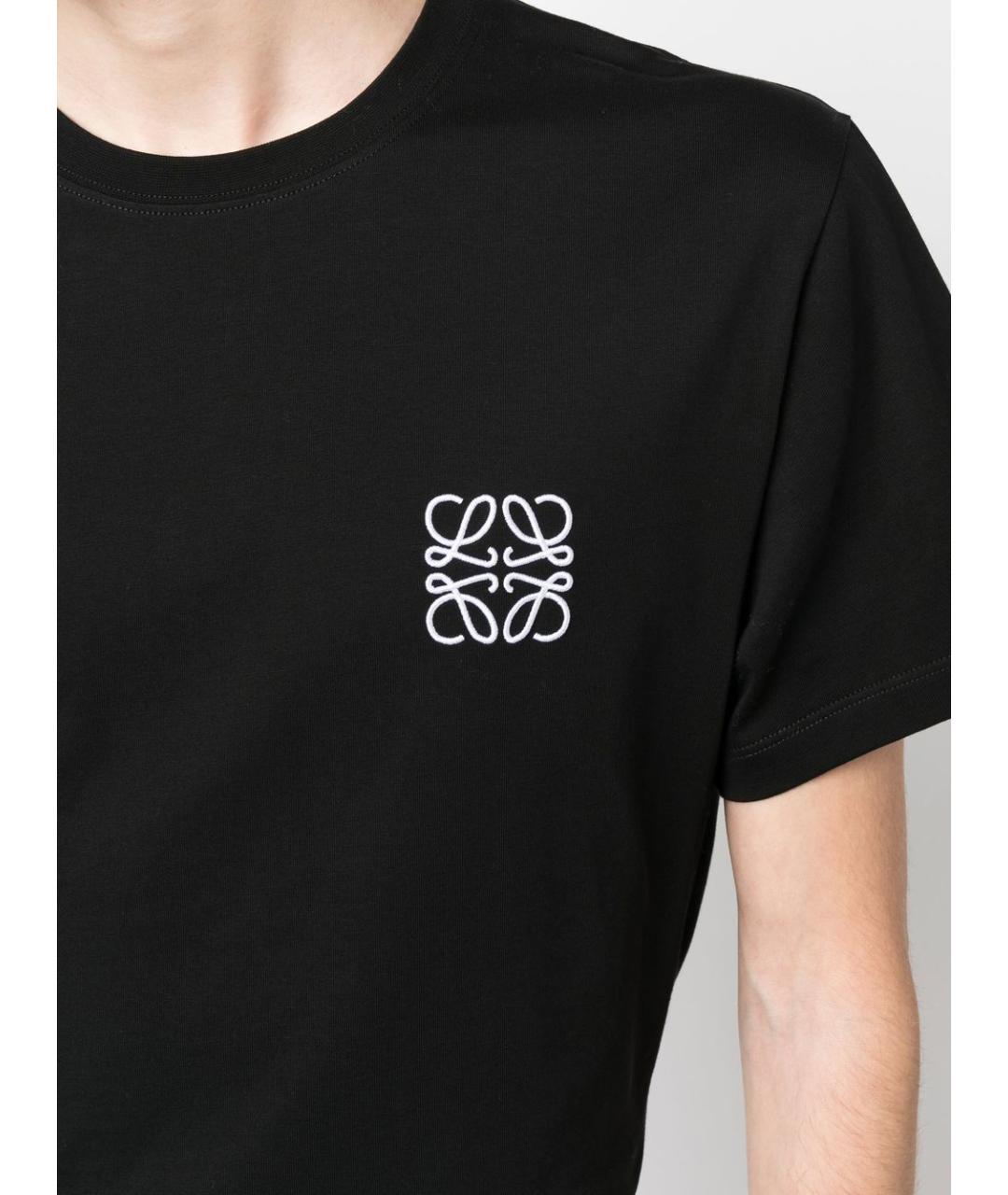 LOEWE Черная хлопковая футболка, фото 4