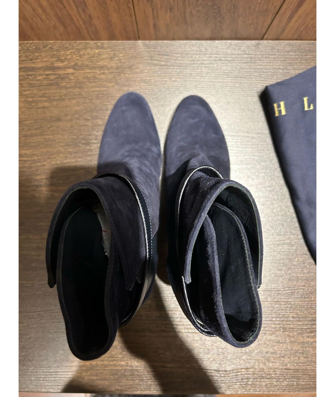 RALPH LAUREN Темно-синие замшевые ботильоны, фото 3