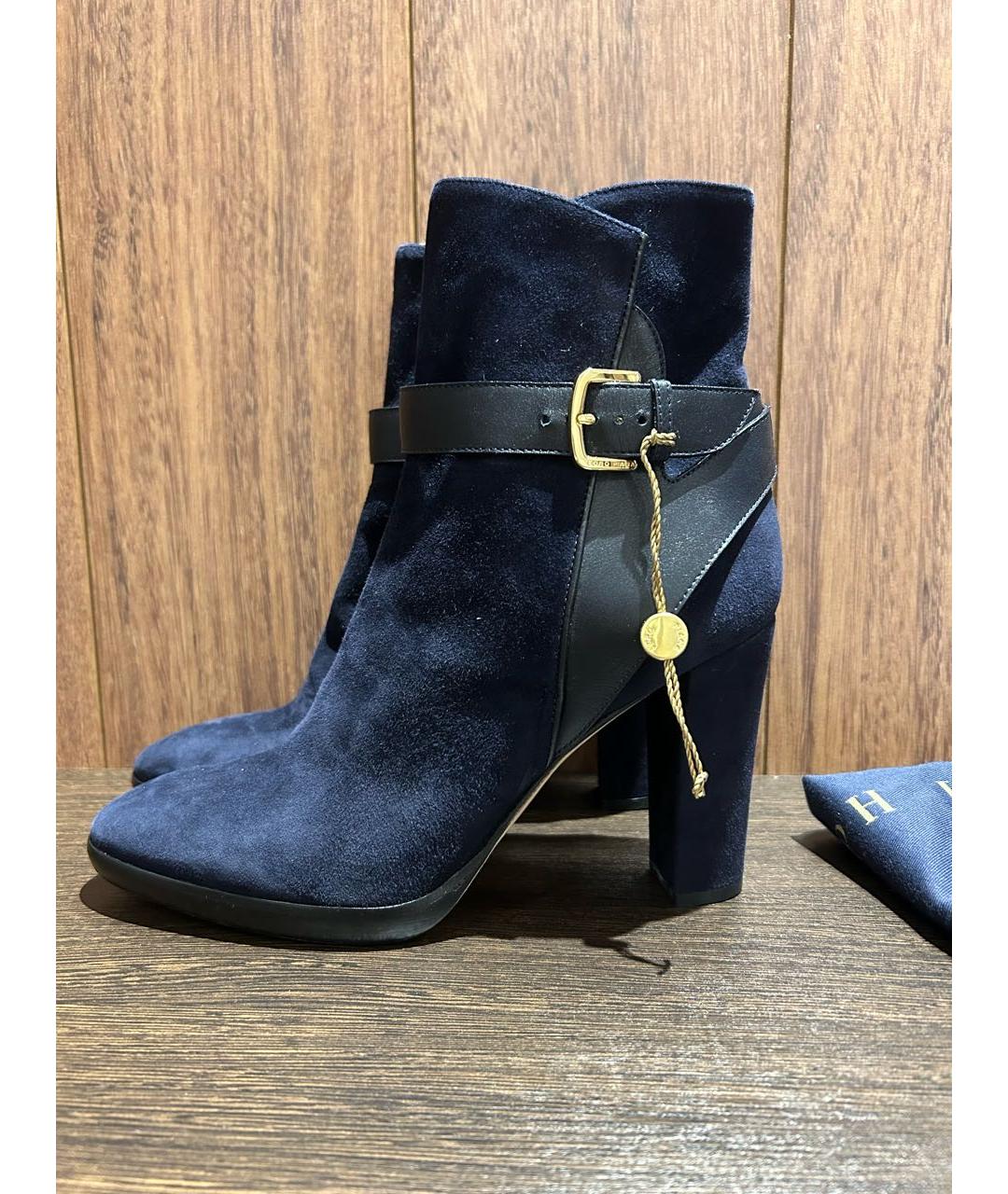 RALPH LAUREN Темно-синие замшевые ботильоны, фото 5