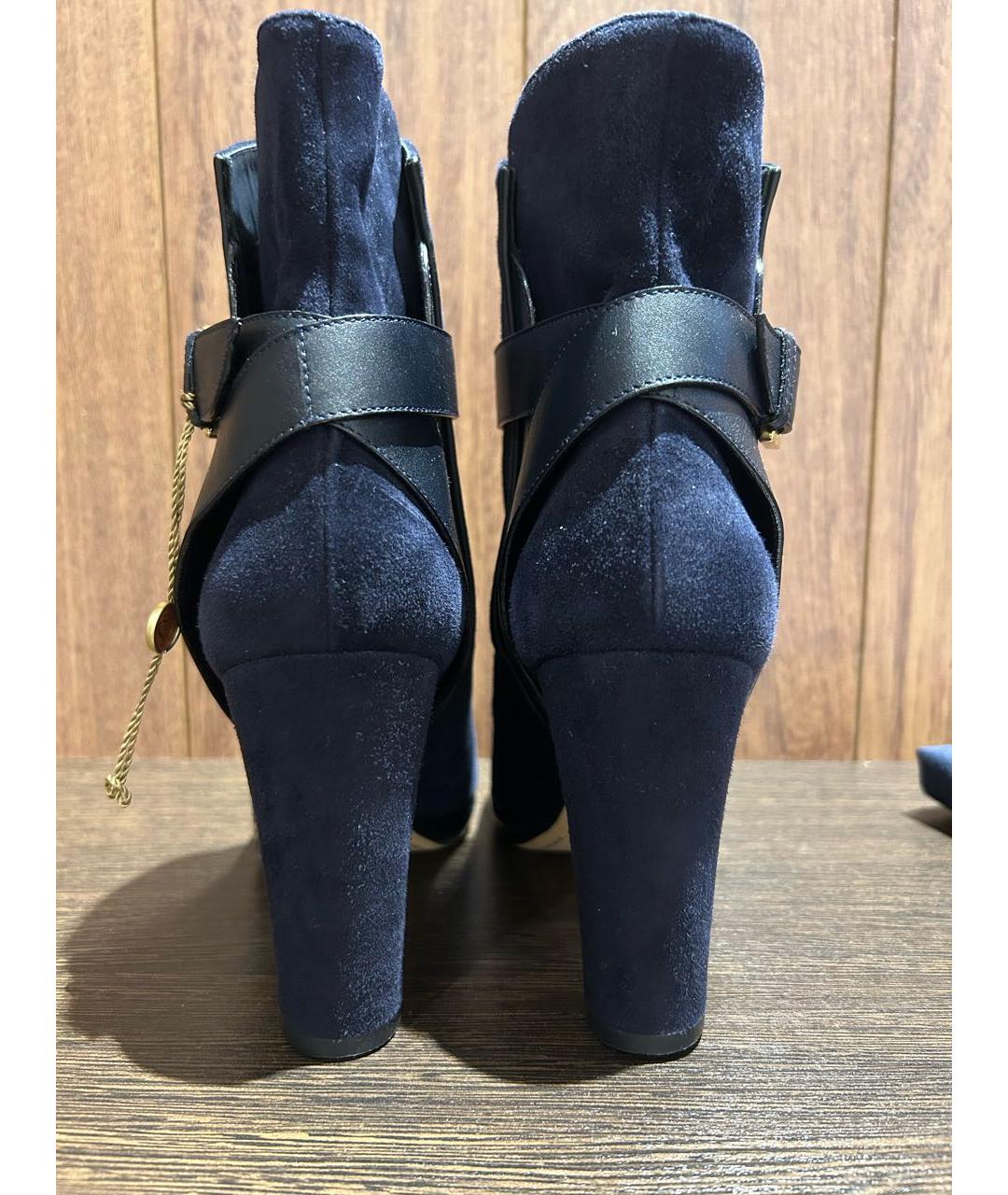RALPH LAUREN Темно-синие замшевые ботильоны, фото 4