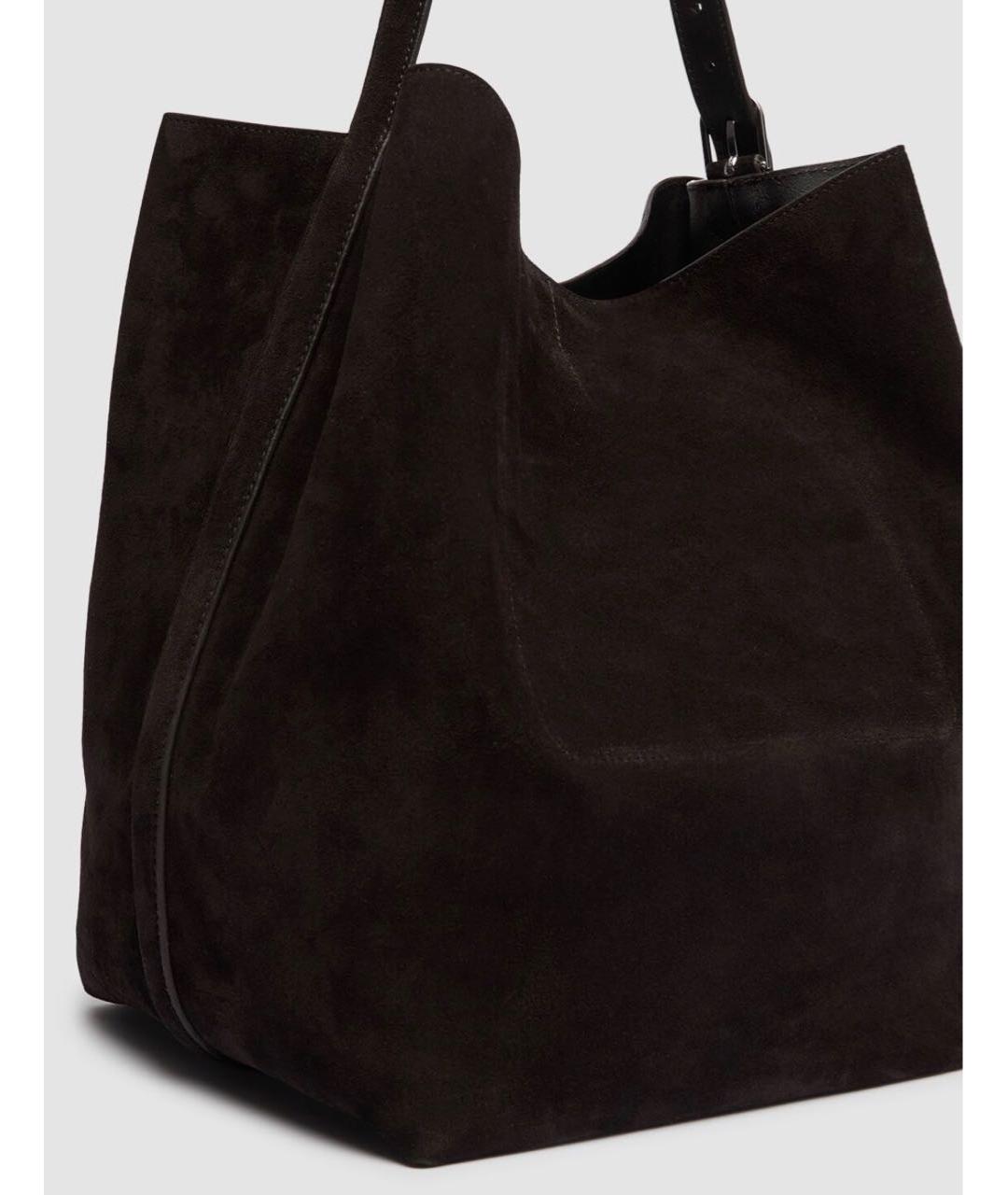 TOTEME Коричневая замшевая сумка тоут, фото 6