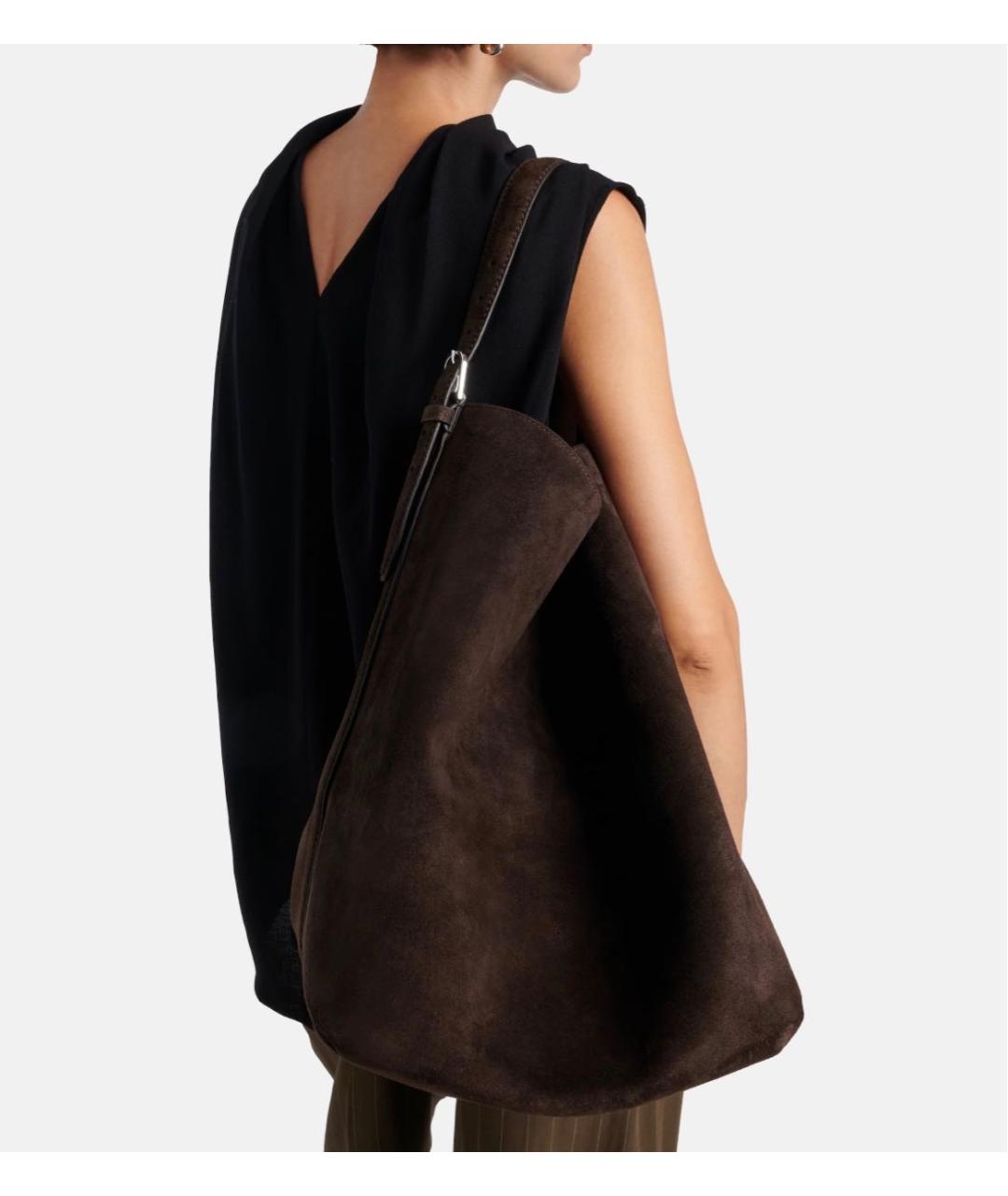 TOTEME Коричневая замшевая сумка тоут, фото 2