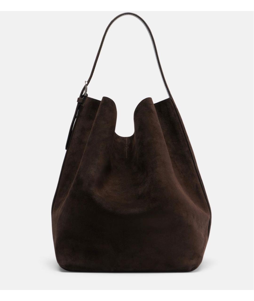 TOTEME Коричневая замшевая сумка тоут, фото 7