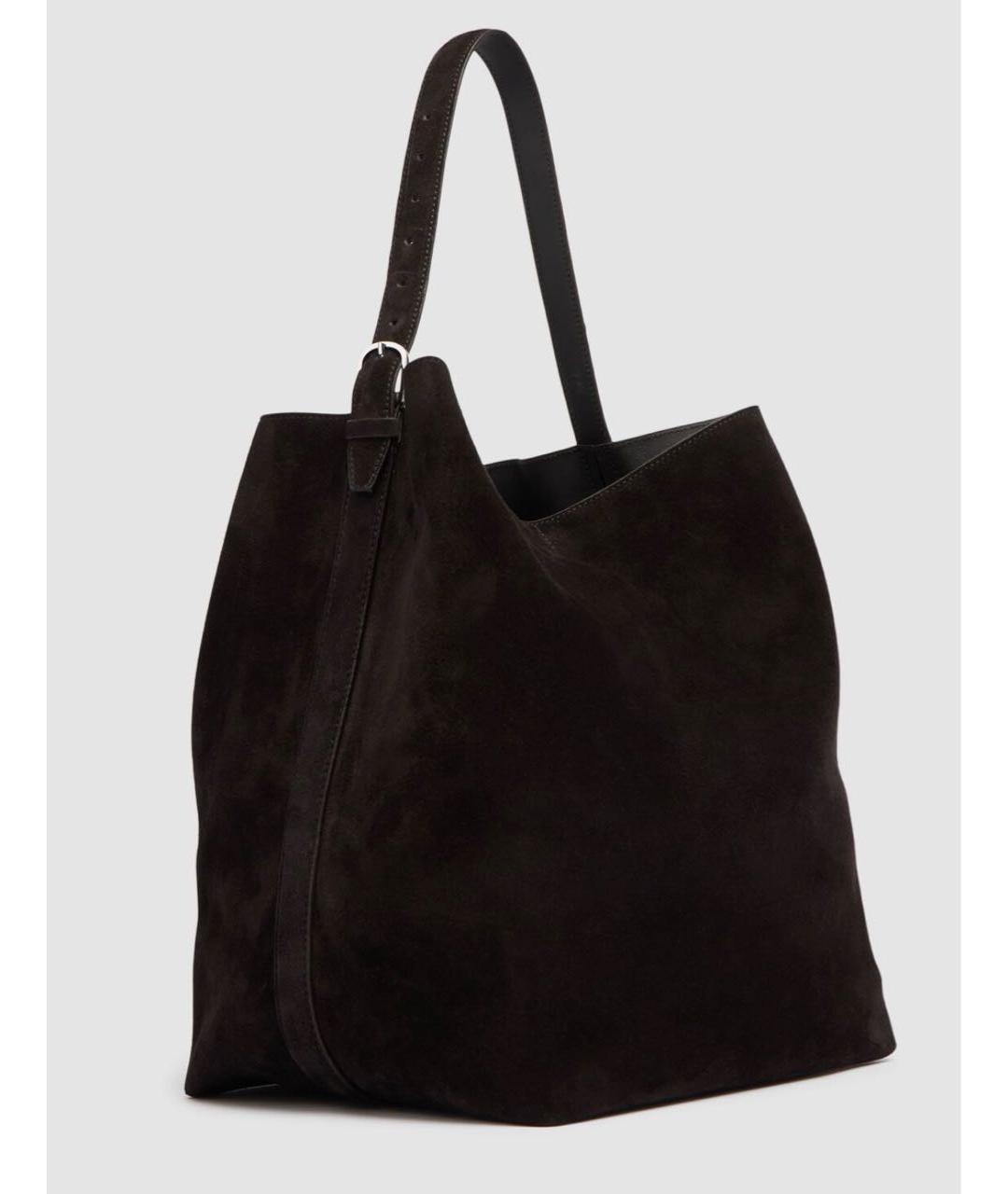 TOTEME Коричневая замшевая сумка тоут, фото 5