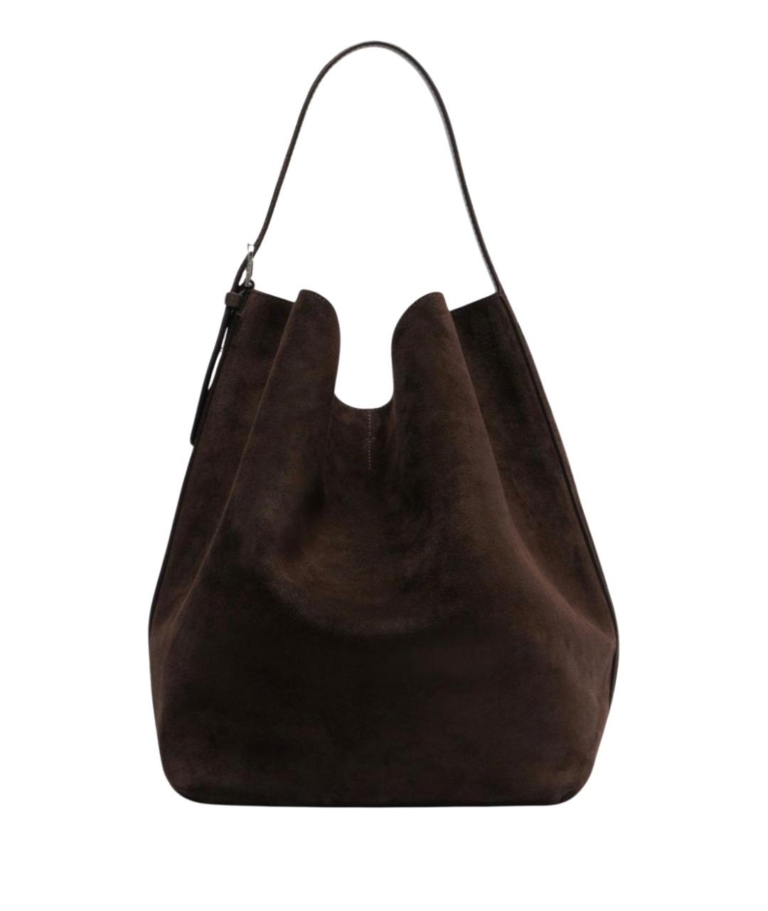 TOTEME Коричневая замшевая сумка тоут, фото 1