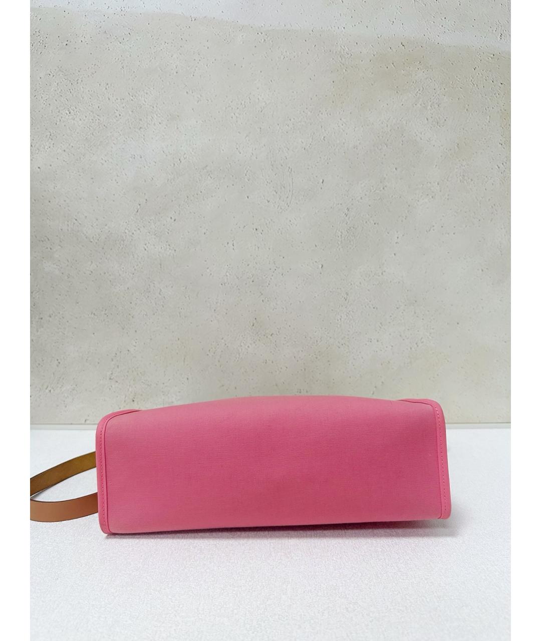 HERMES Розовая тканевая сумка через плечо, фото 5