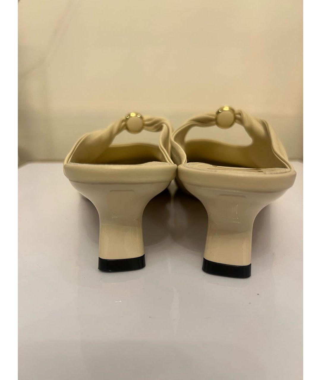 LOEWE Бежевые кожаные мюли, фото 3