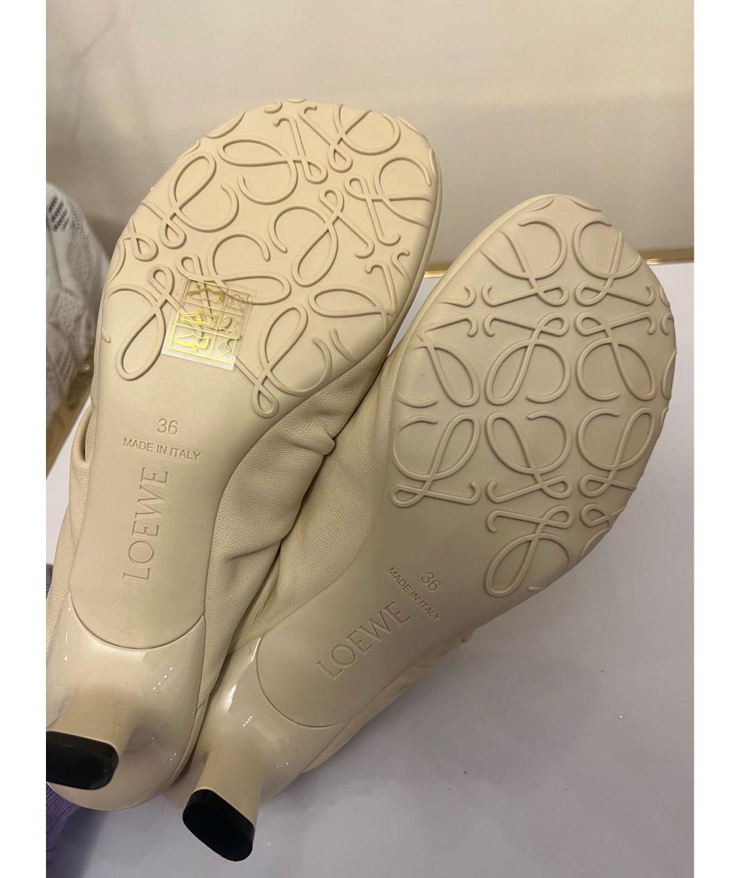 LOEWE Бежевые кожаные мюли, фото 5