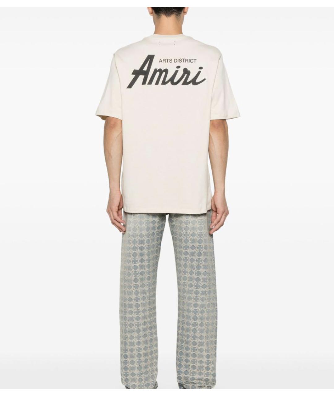 AMIRI Бежевая хлопковая футболка, фото 4