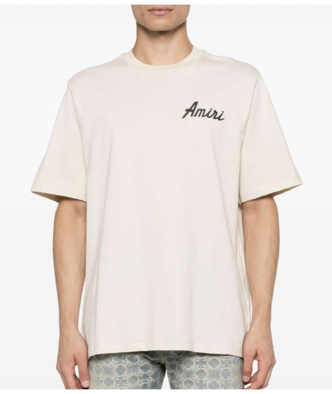 AMIRI Бежевая хлопковая футболка, фото 2
