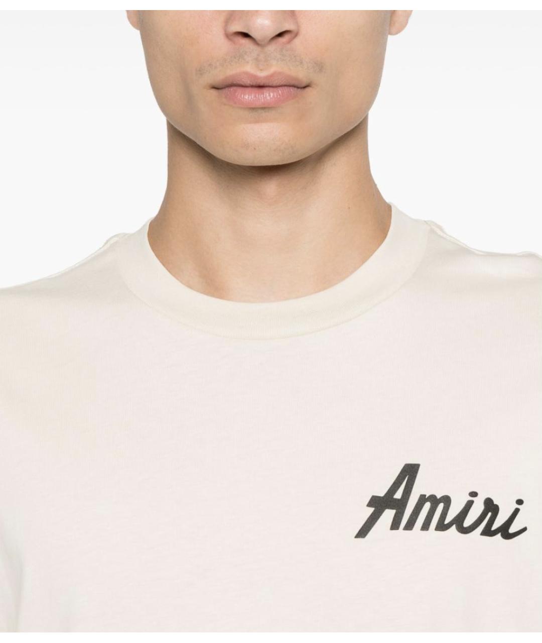 AMIRI Бежевая хлопковая футболка, фото 3