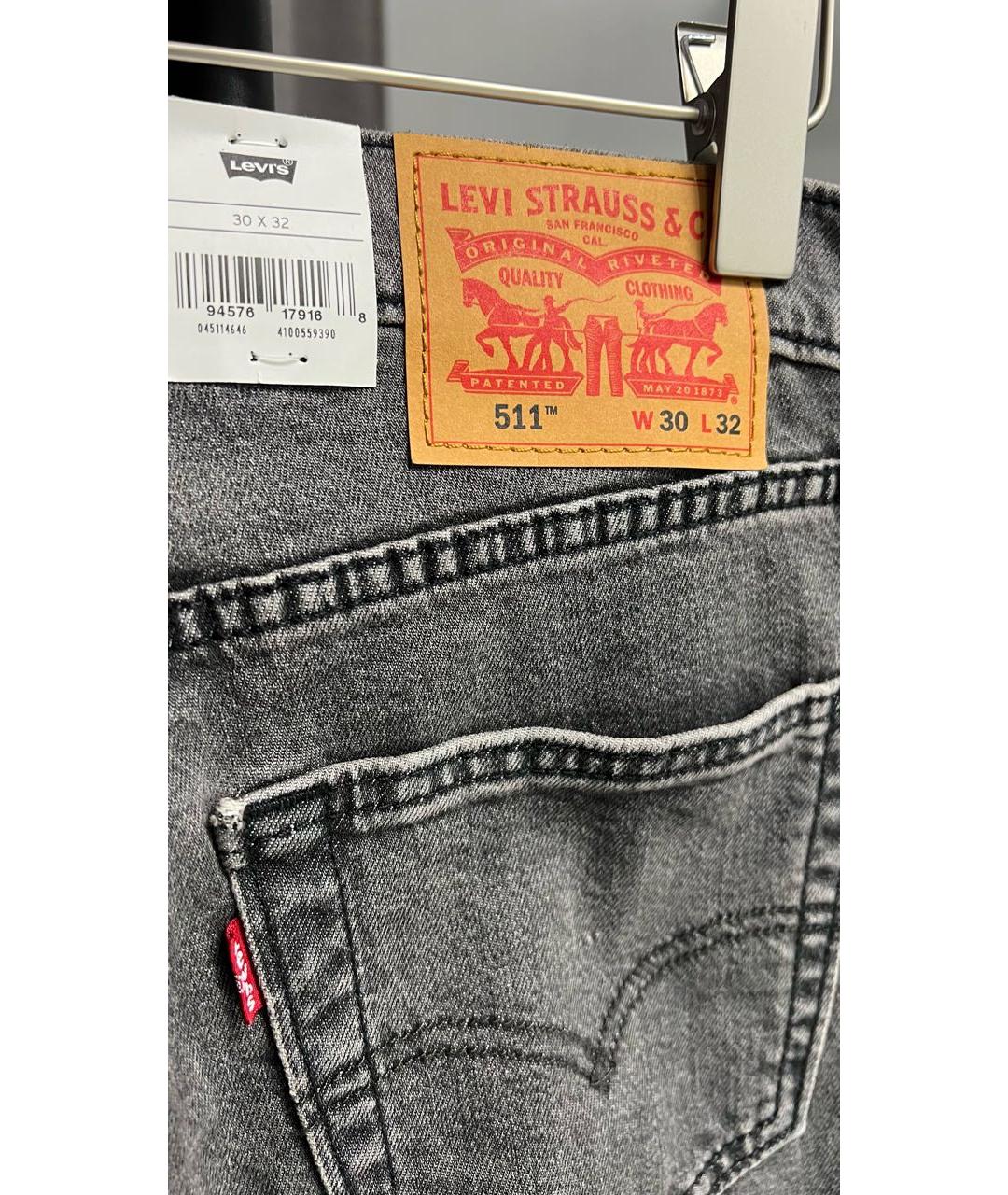 LEVI'S Антрацитовые хлопко-лиоцелловые джинсы скинни, фото 5