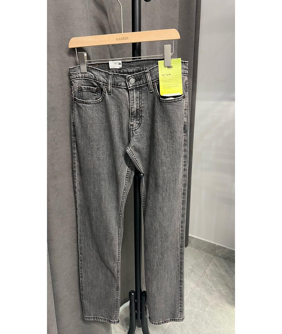 LEVI'S Антрацитовые хлопко-лиоцелловые джинсы скинни, фото 8