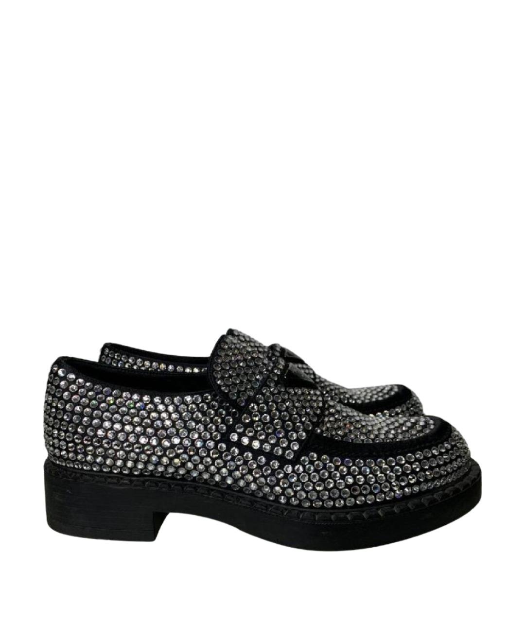 PRADA Черные кожаные лоферы, фото 1