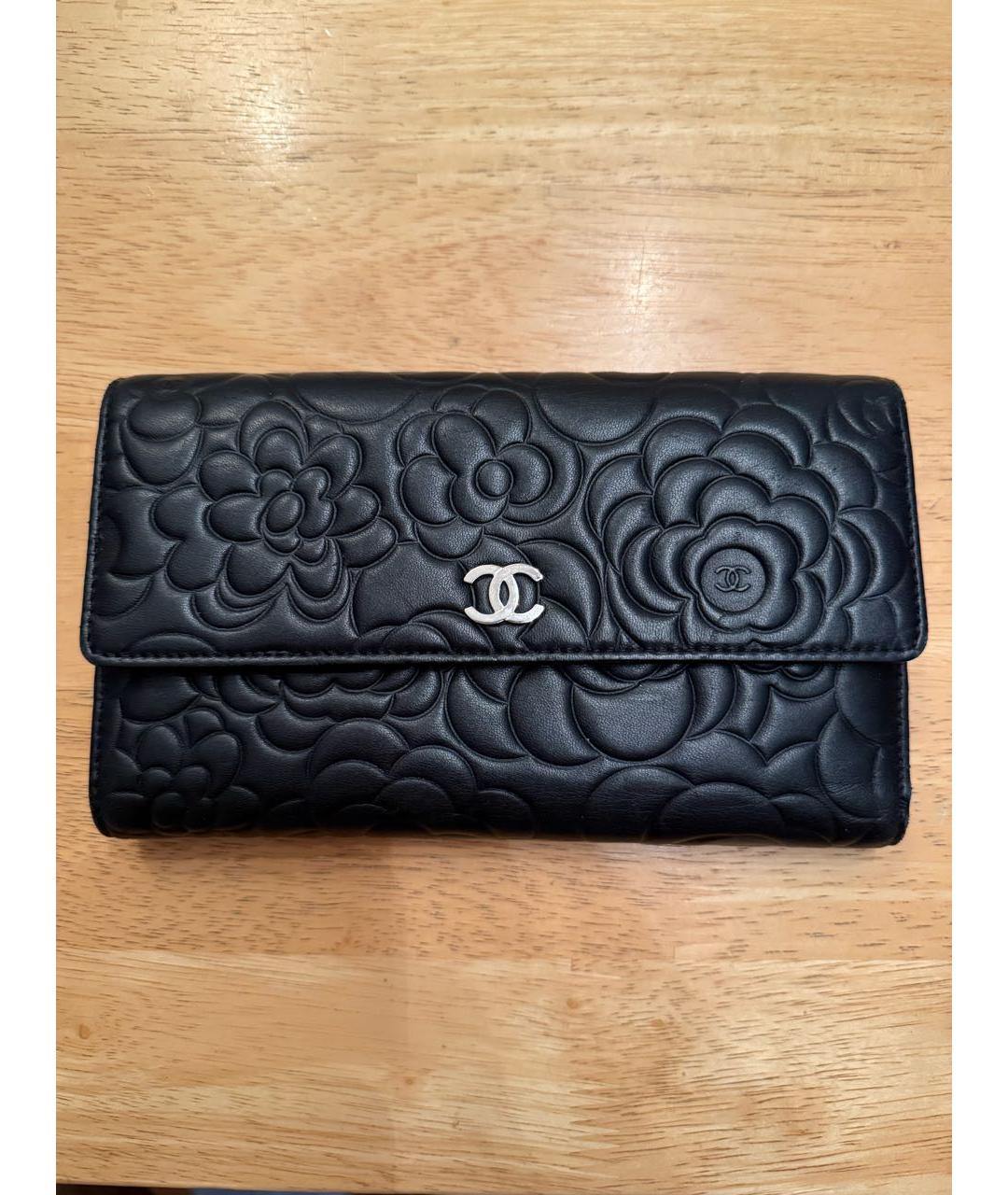 CHANEL Черный кожаный кошелек, фото 9