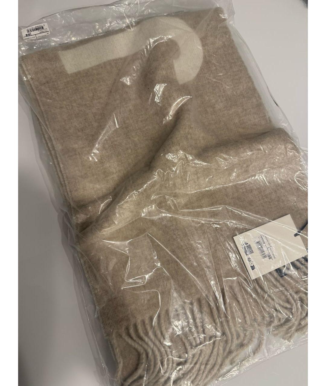 JACQUEMUS Бежевый шерстяной шарф, фото 4