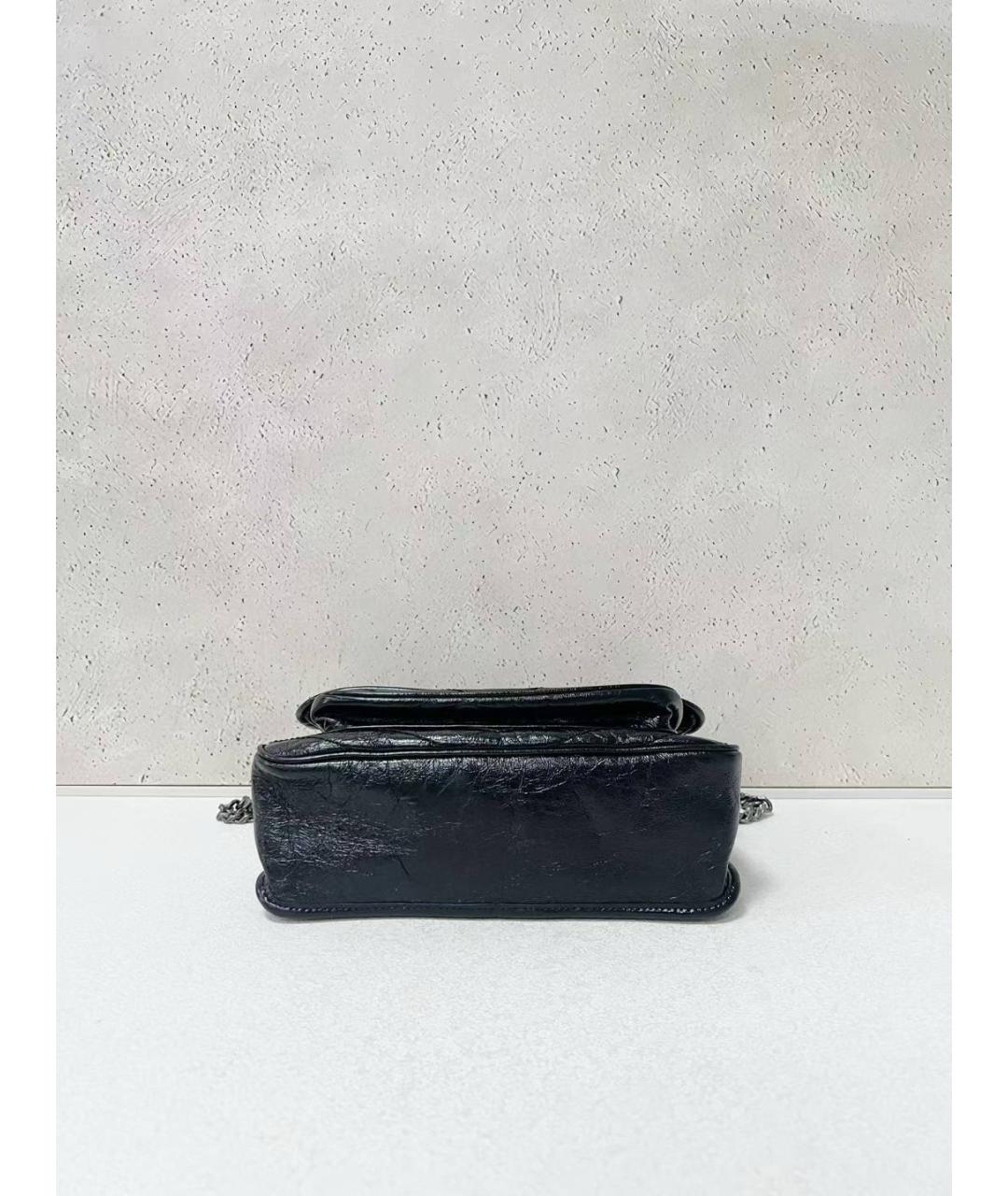 SAINT LAURENT Черная кожаная сумка через плечо, фото 5