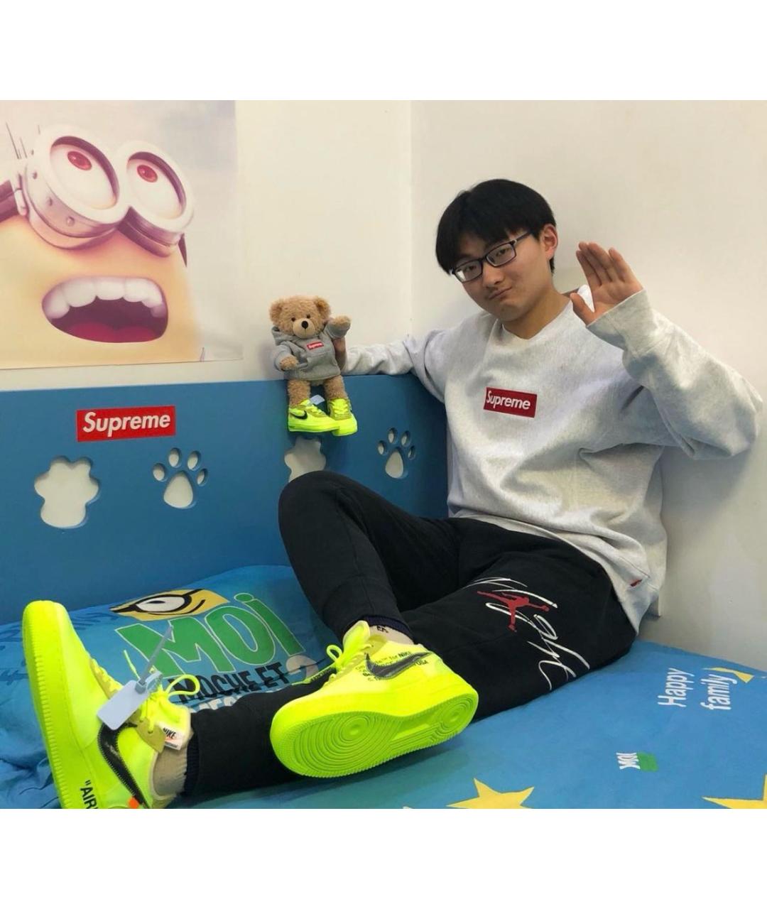 NIKE X OFF-WHITE Салатовые текстильные низкие кроссовки / кеды, фото 5