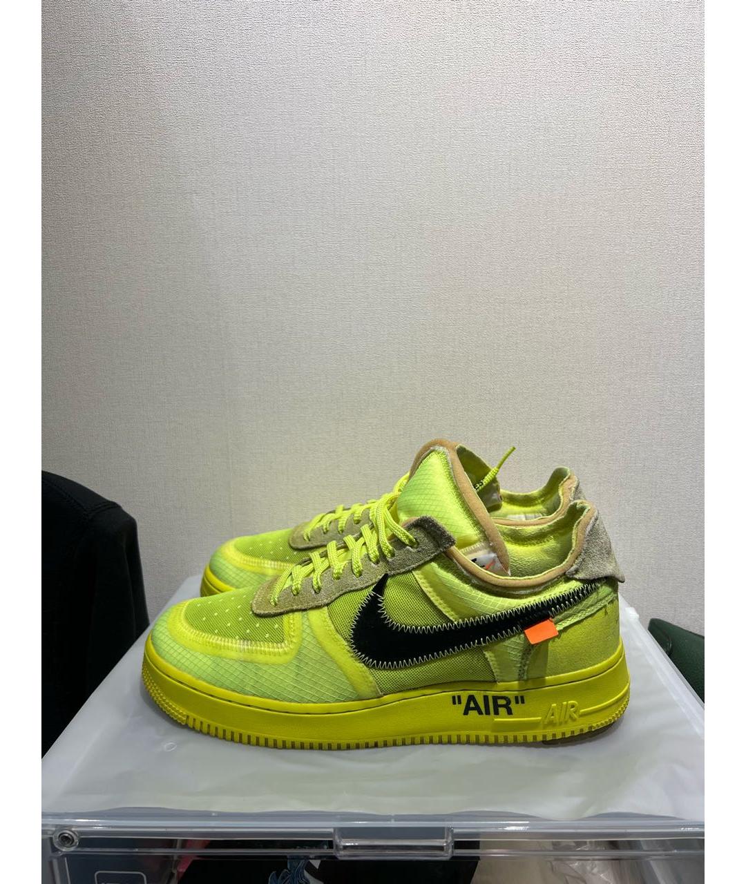 NIKE X OFF-WHITE Салатовые текстильные низкие кроссовки / кеды, фото 6