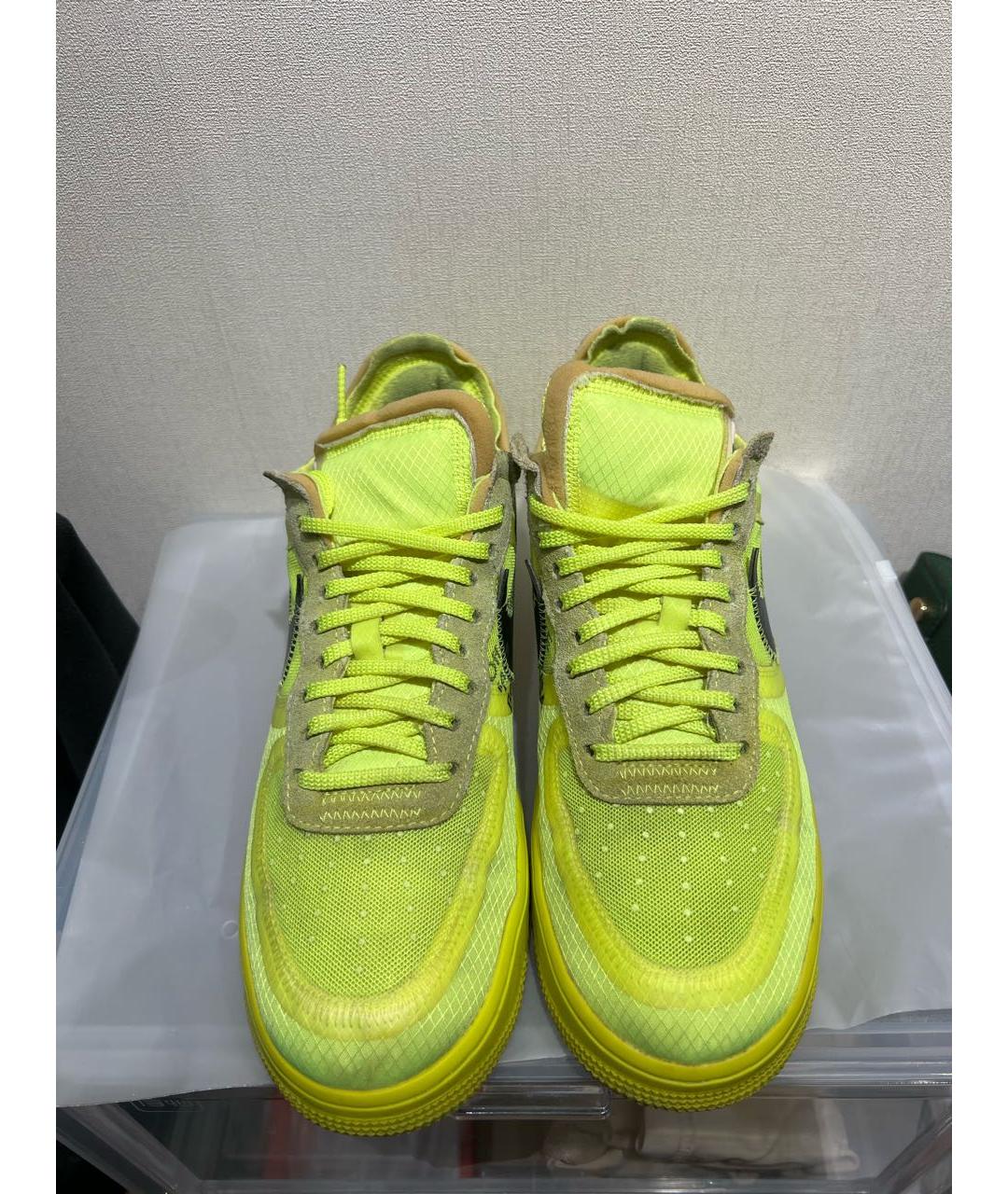 NIKE X OFF-WHITE Салатовые текстильные низкие кроссовки / кеды, фото 2