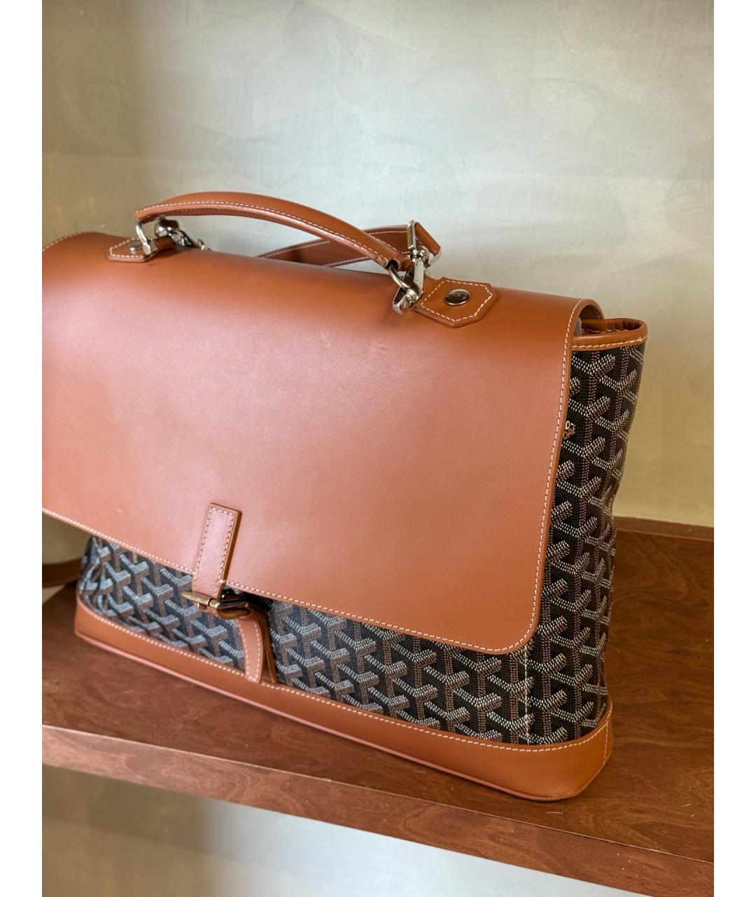 GOYARD Коричневая сумка через плечо из искусственной кожи, фото 4
