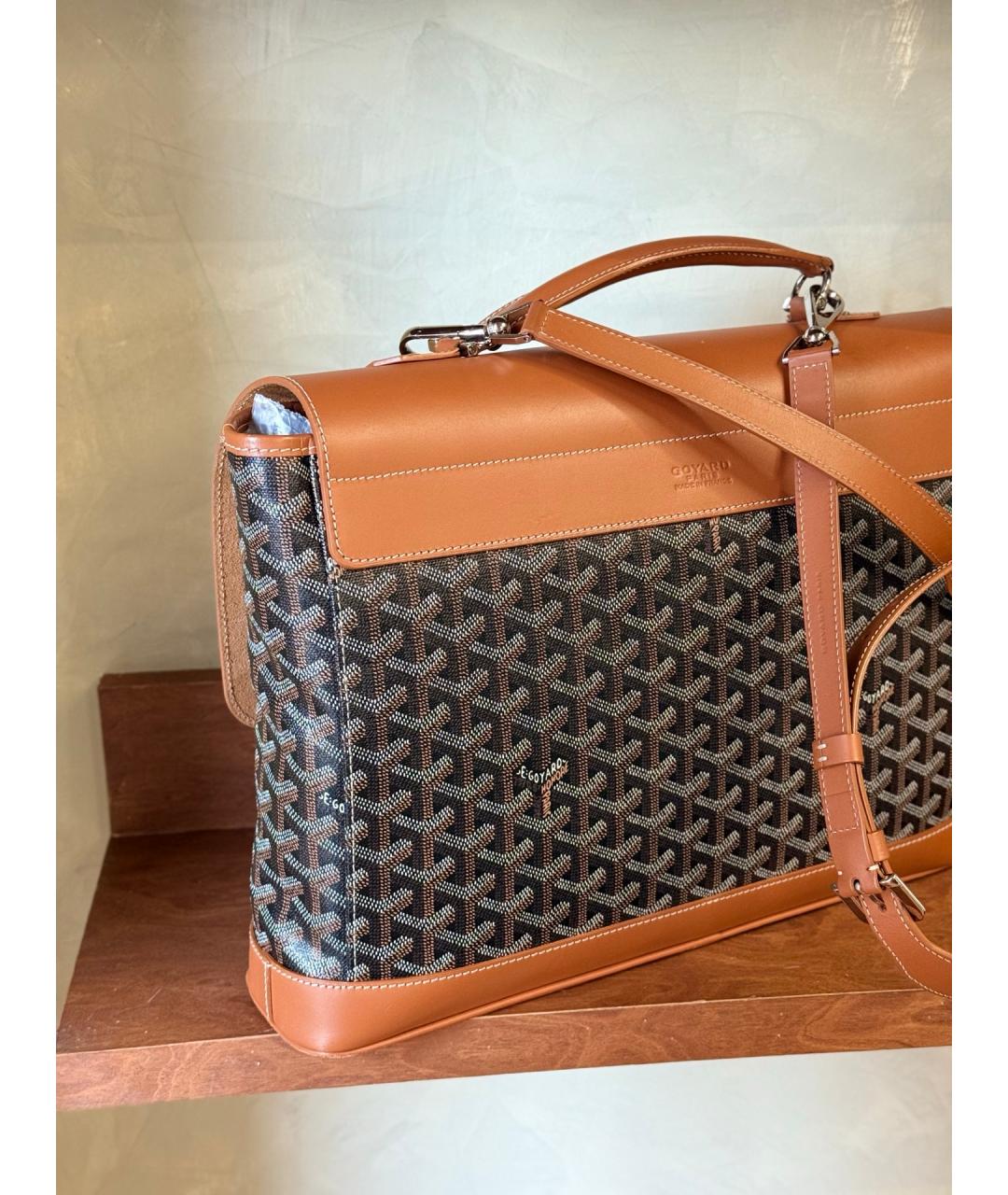 GOYARD Коричневая сумка через плечо из искусственной кожи, фото 7