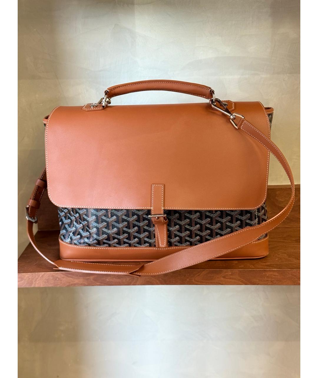 GOYARD Коричневая сумка через плечо из искусственной кожи, фото 10