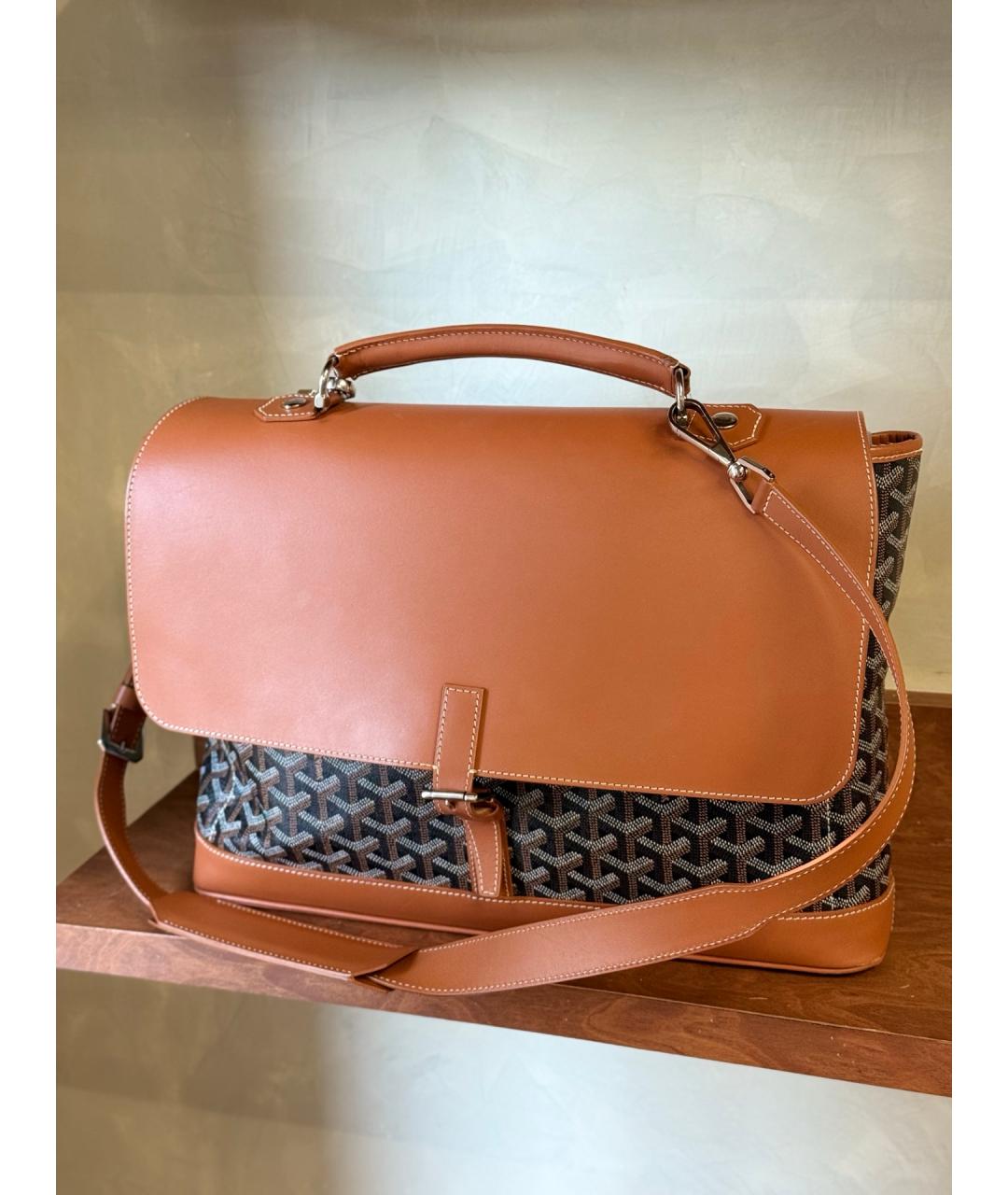 GOYARD Коричневая сумка через плечо из искусственной кожи, фото 2