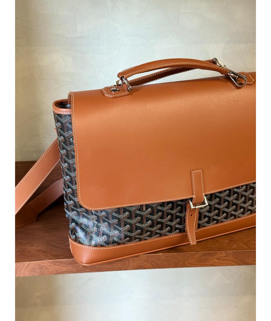 GOYARD Коричневая сумка через плечо из искусственной кожи, фото 5