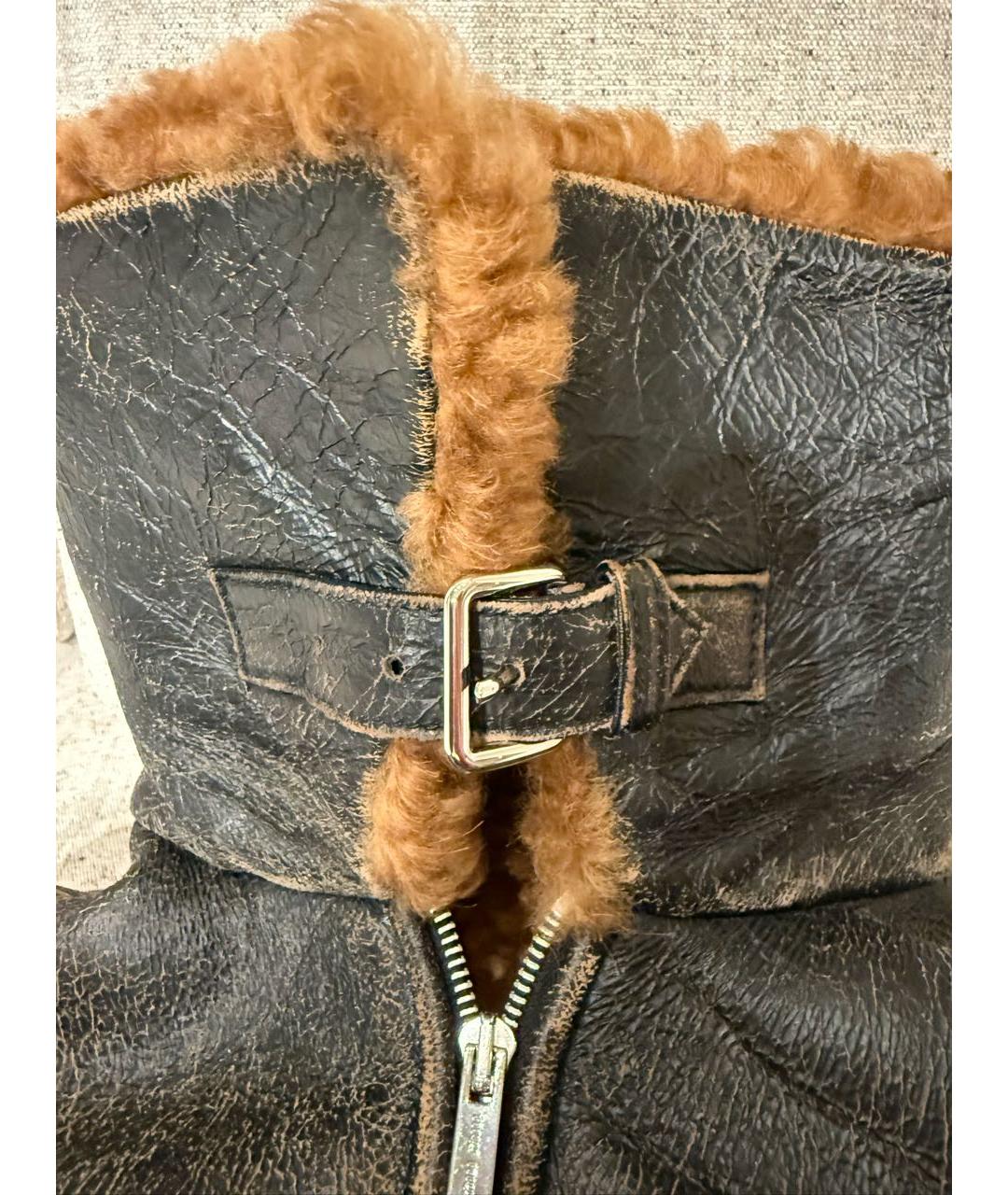 MIU MIU Коричневая кожаная дубленка, фото 5