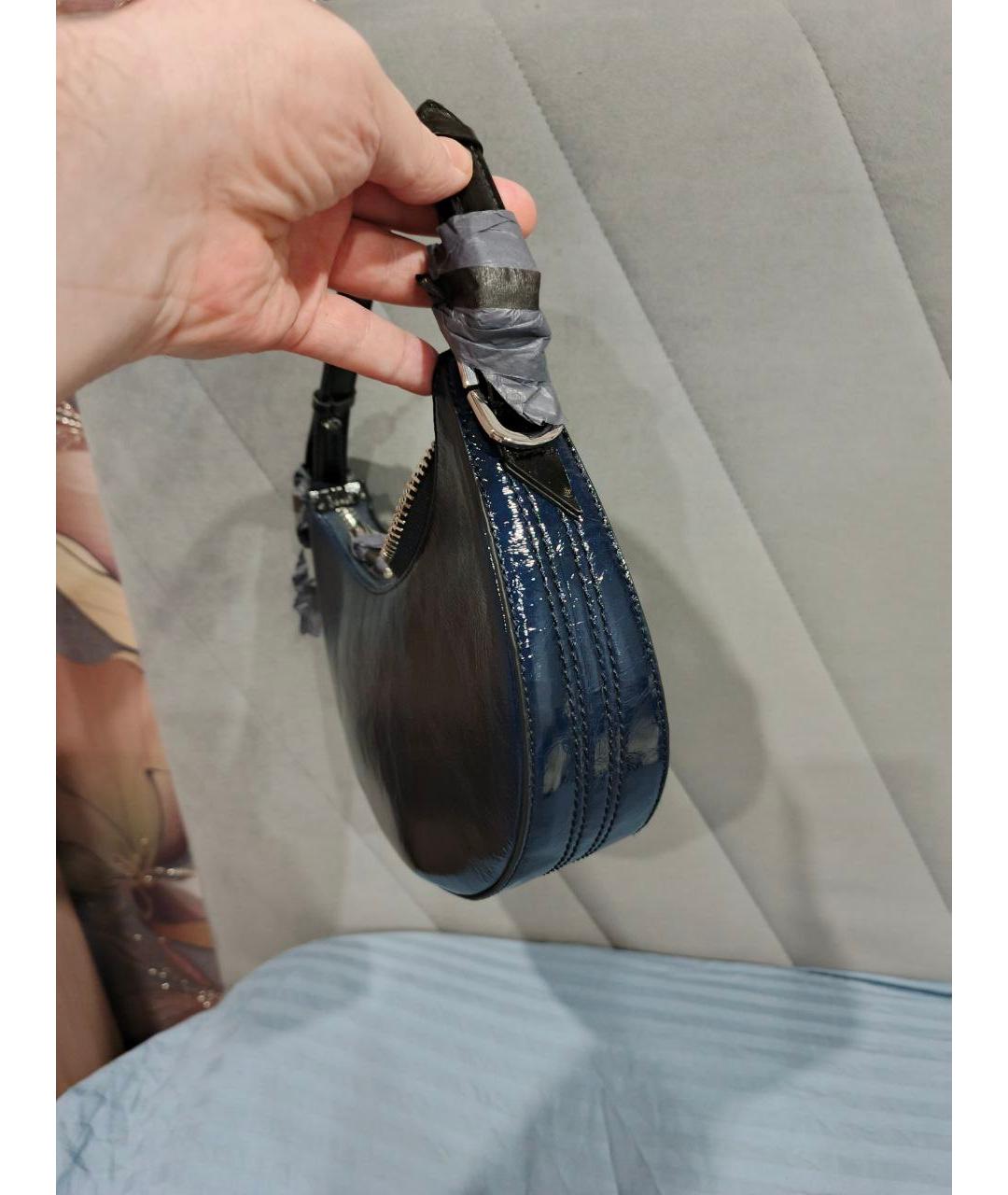 ZADIG & VOLTAIRE Темно-синяя кожаная сумка через плечо, фото 4