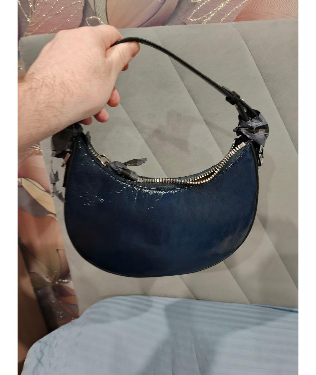 ZADIG & VOLTAIRE Темно-синяя кожаная сумка через плечо, фото 3