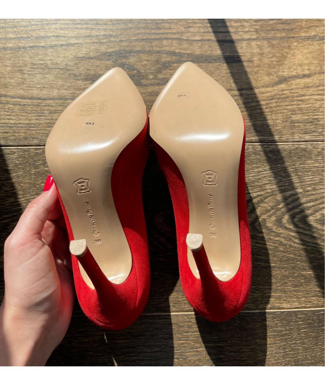 GIANVITO ROSSI Красные замшевые туфли, фото 3