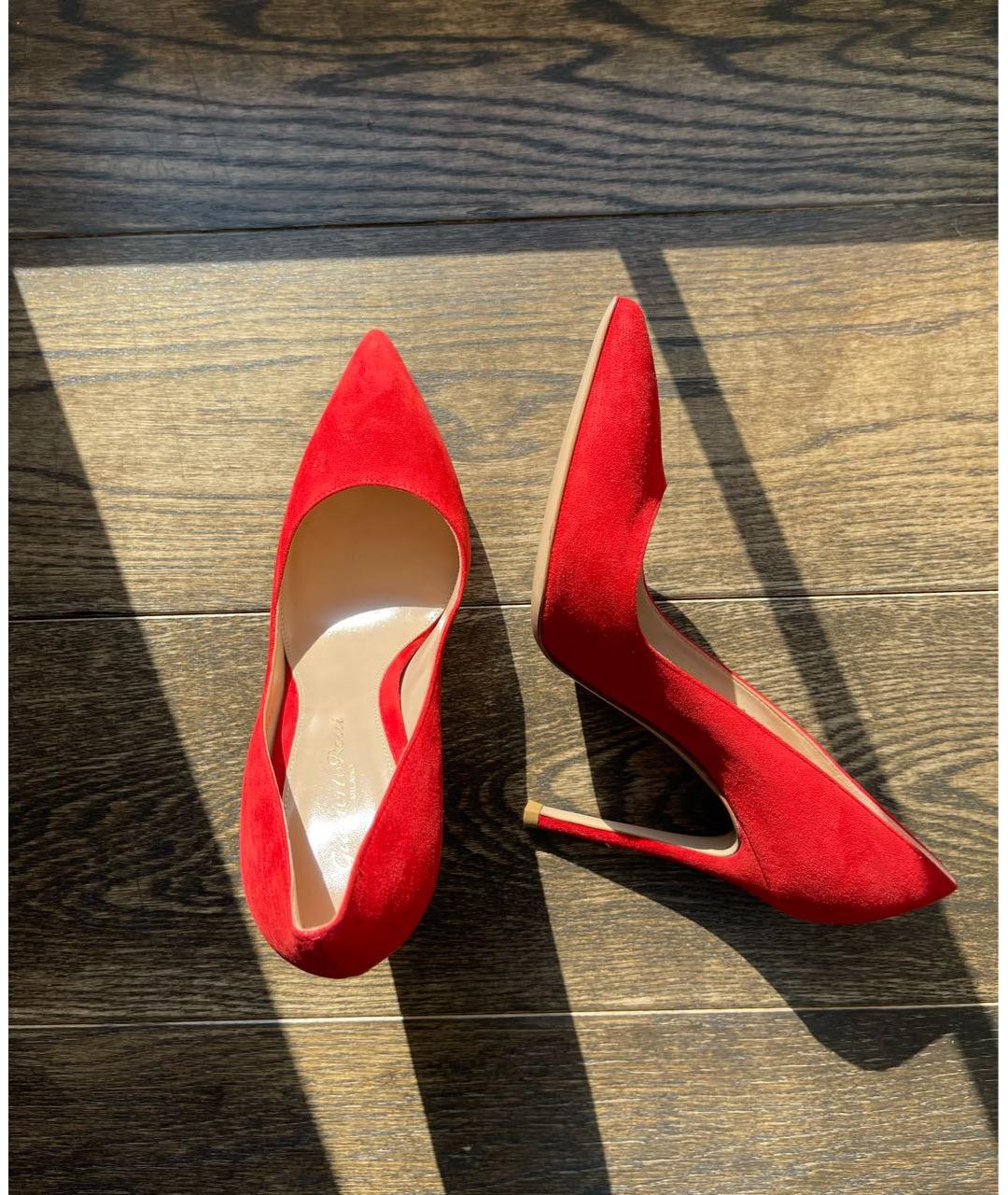 GIANVITO ROSSI Красные замшевые туфли, фото 4