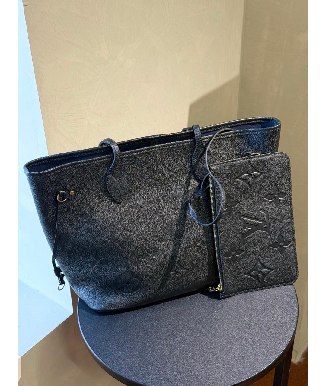 LOUIS VUITTON Черная кожаная сумка через плечо, фото 2