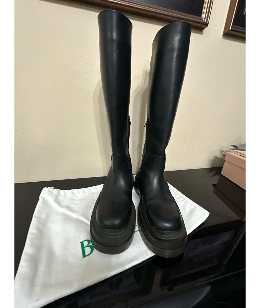 BOTTEGA VENETA Черные кожаные сапоги, фото 2