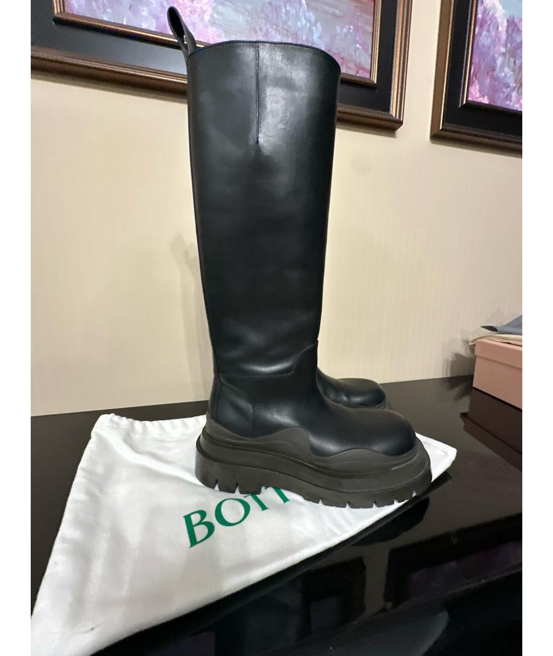 BOTTEGA VENETA Черные кожаные сапоги, фото 6