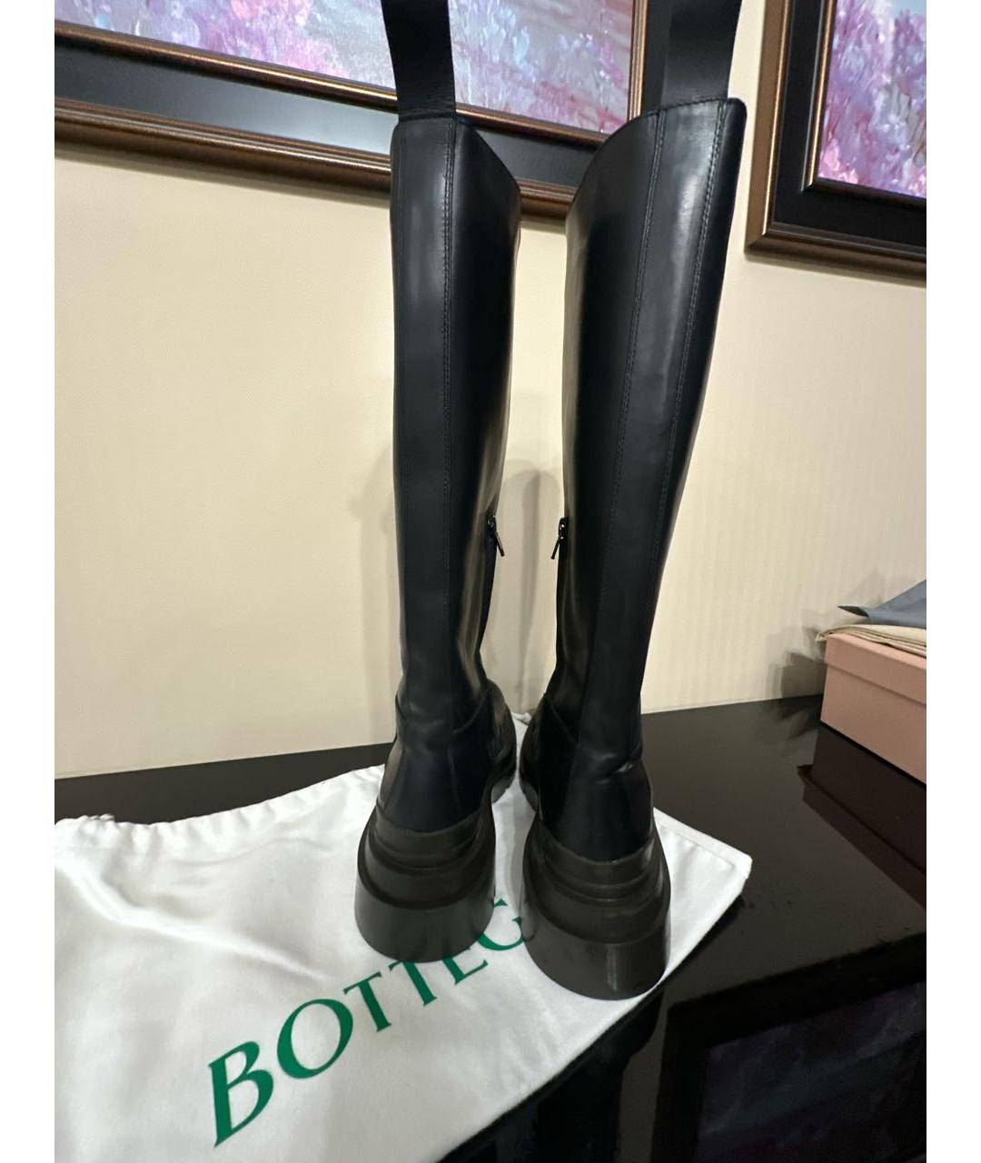 BOTTEGA VENETA Черные кожаные сапоги, фото 4
