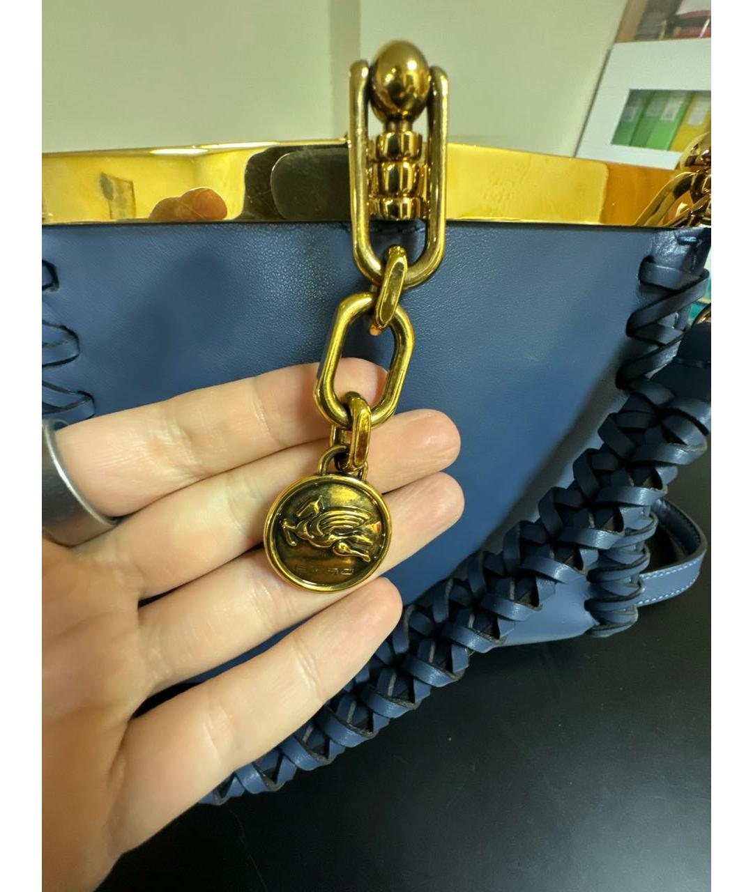 ETRO Синяя кожаная сумка через плечо, фото 6