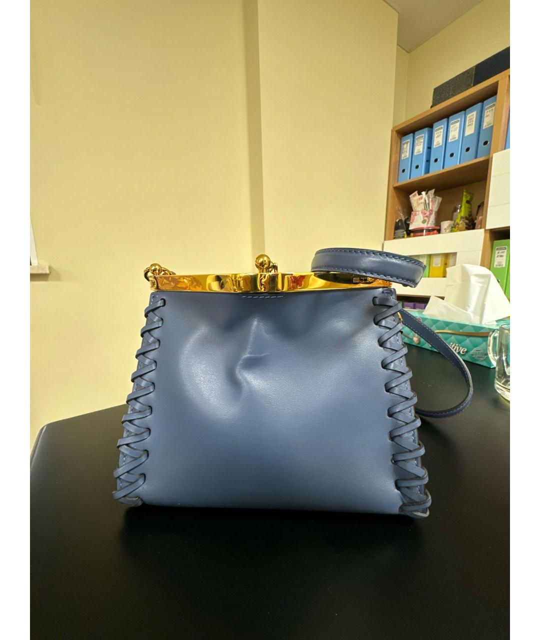 ETRO Синяя кожаная сумка через плечо, фото 3