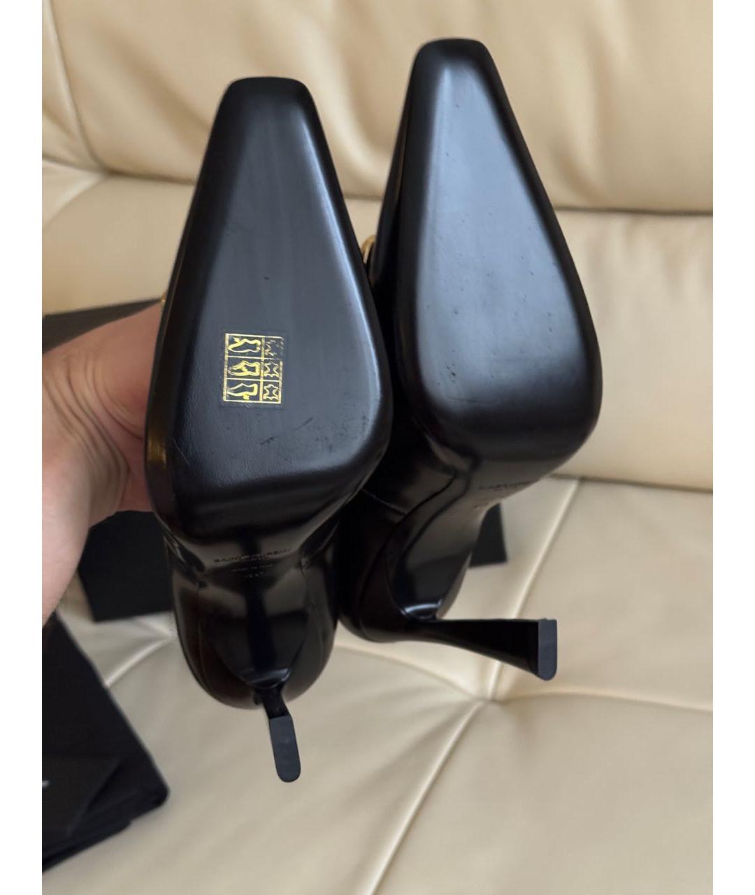 SAINT LAURENT Черные кожаные туфли, фото 7