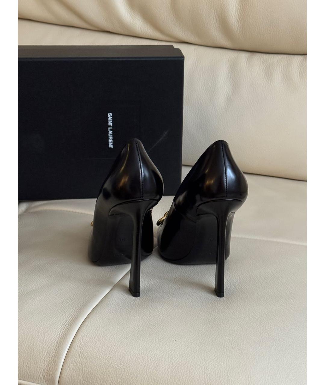 SAINT LAURENT Черные кожаные туфли, фото 5