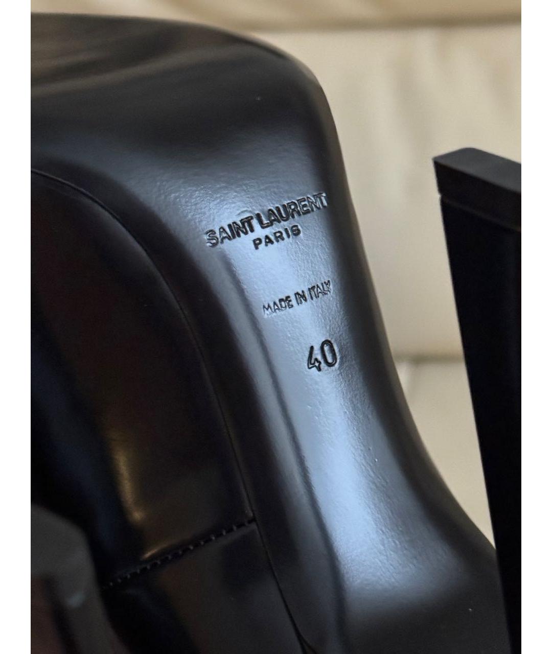 SAINT LAURENT Черные кожаные туфли, фото 8