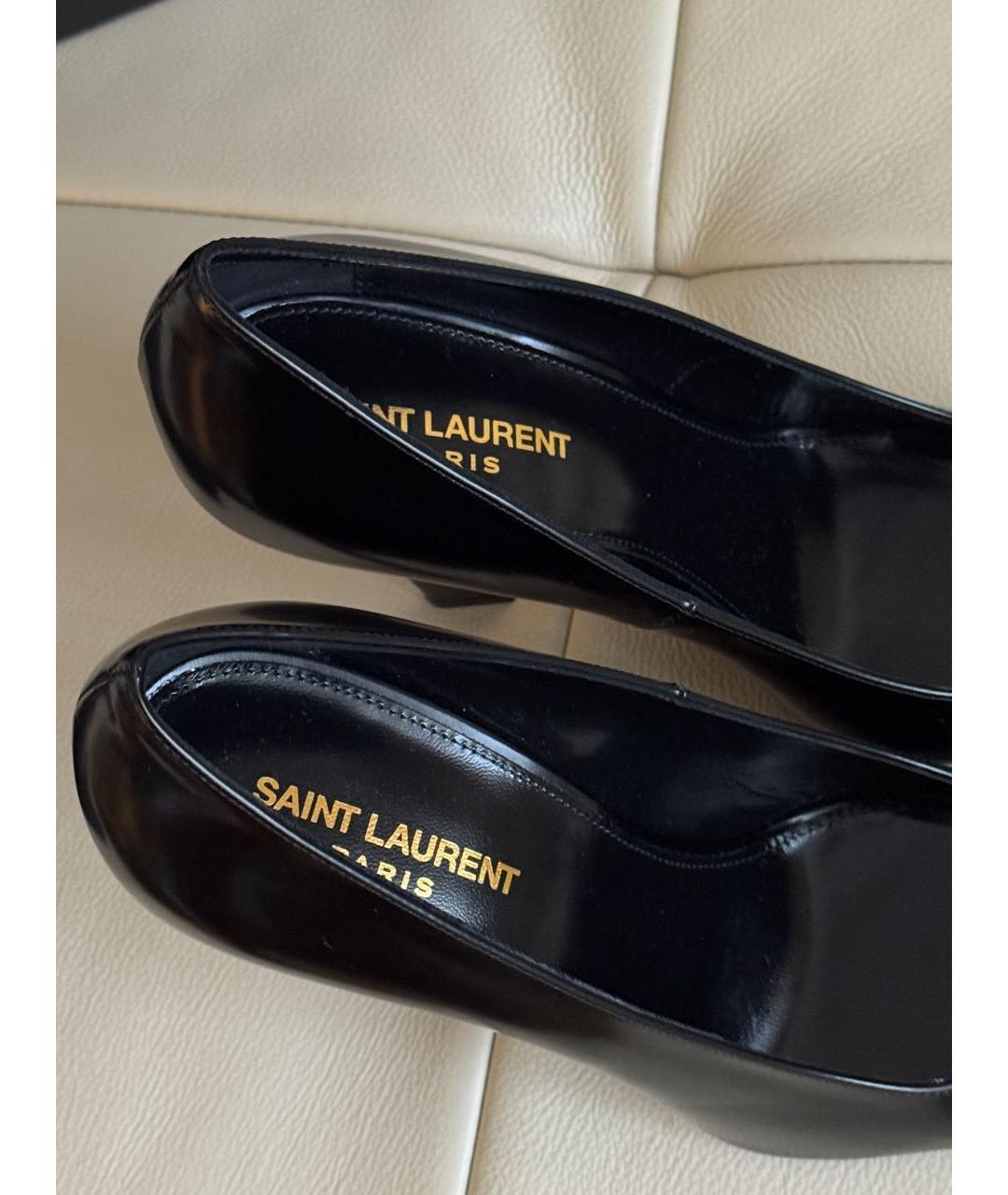 SAINT LAURENT Черные кожаные туфли, фото 6