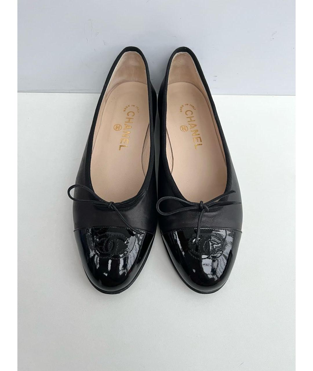 CHANEL Черные кожаные балетки, фото 8