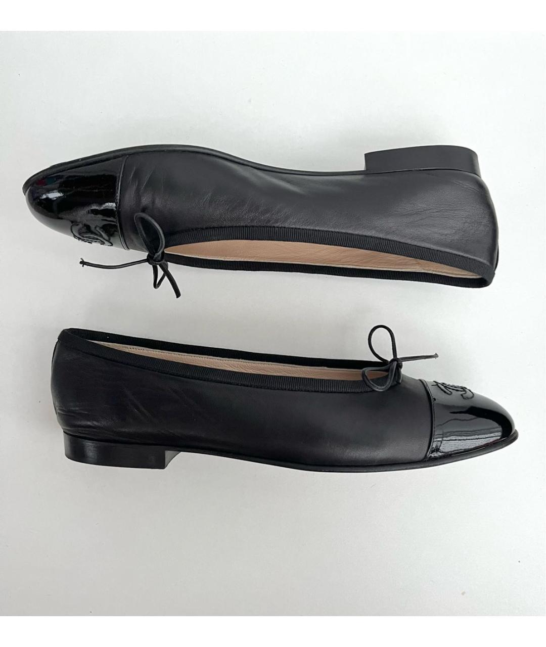 CHANEL Черные кожаные балетки, фото 9